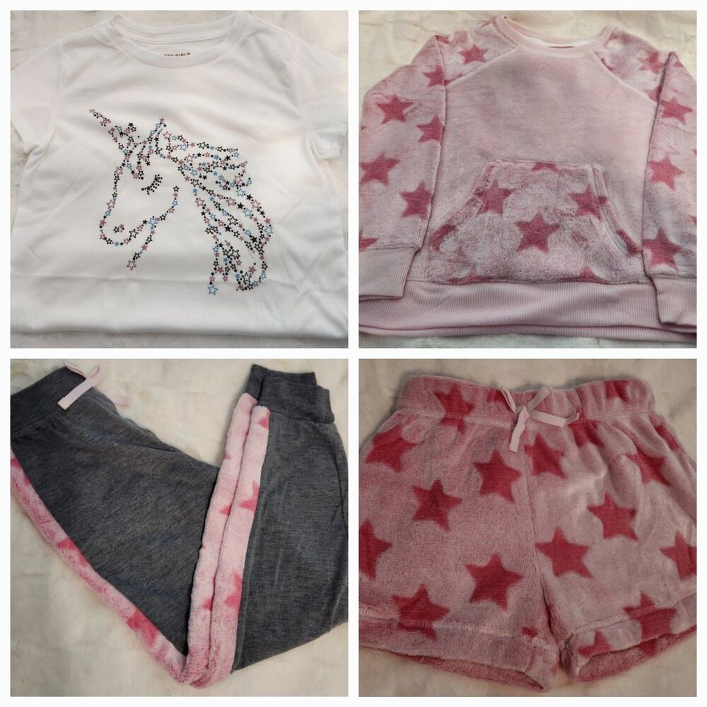 BCBG Girls Youth 4pcs Sleep Set Unicorn  & Stars SZ  S-7/8 NWT